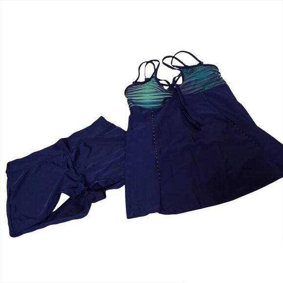 NWT Bow-not Rainbow Stripe Double Strap Tankini Set Swimsuit - Picture 10 of 10